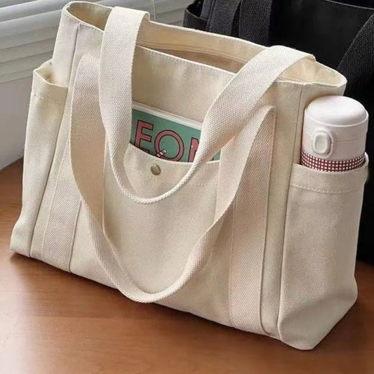 Large Capacity Canvas Letter Tote Bag - CarryWhiz